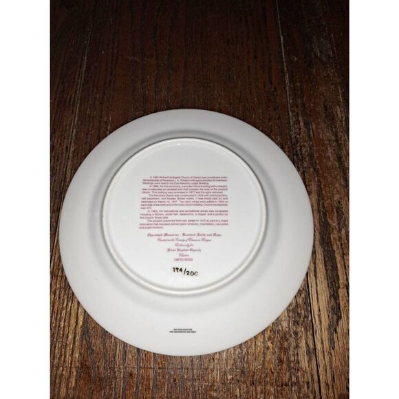 Vintage Cherished Memories First Baptist Church Claxton GA Collector Plate - Picture 5 of 7